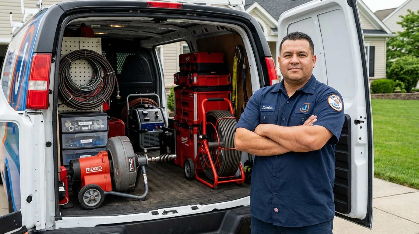 Professional drain cleaning equipment and Johns Plumbing LLC plumber in Little River